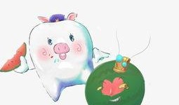 三个人吃瓜的卡通照片,卡通照片里的欢乐时光