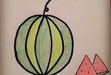 吃瓜小孩怎么画,童真视角下的生活百态